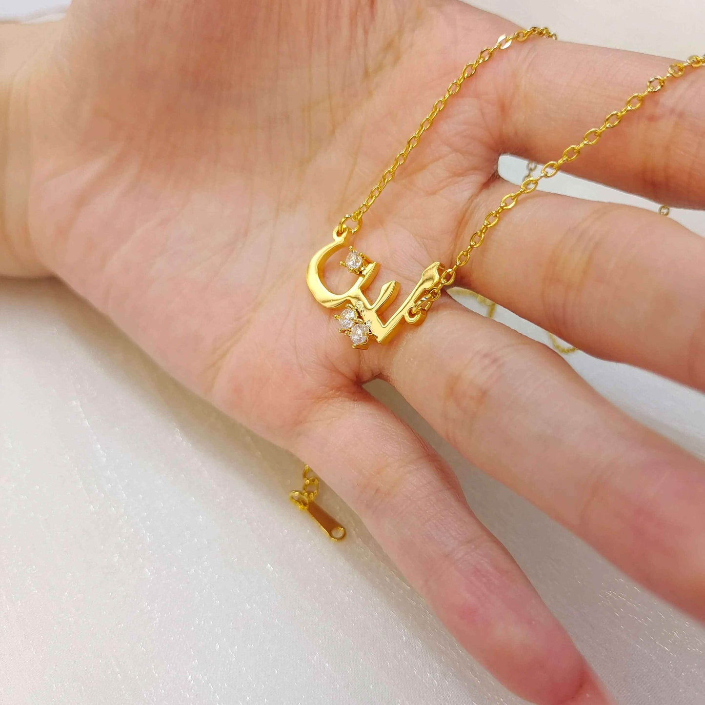 Custom Arabic Zirconia Necklace - RIYOVA Jewelry