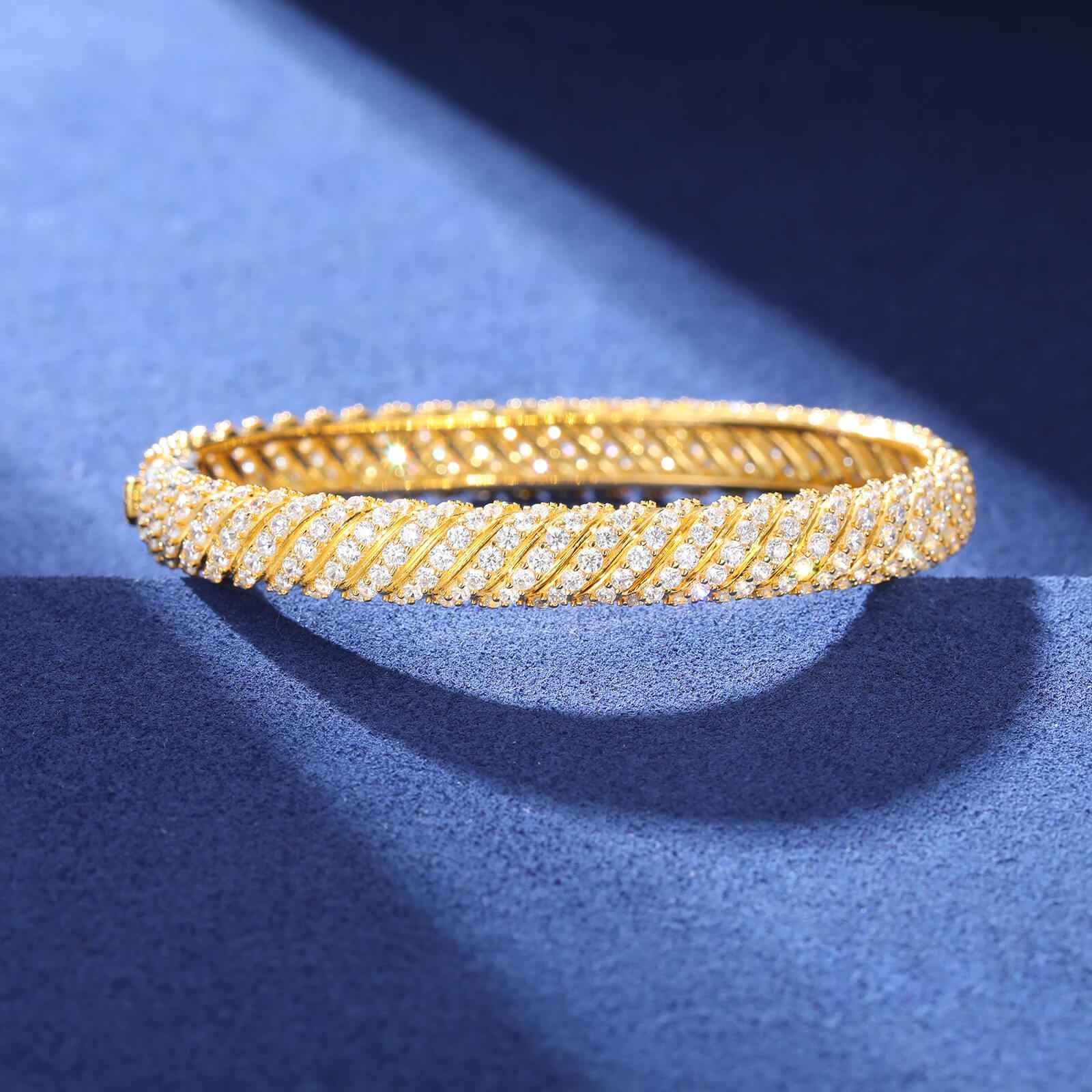 925 Iced Out Twist Bracelet - RIYOVA Jewelry