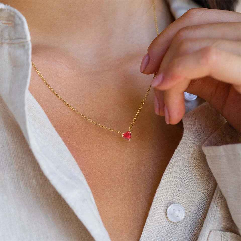 Birthstone Heart Necklace
