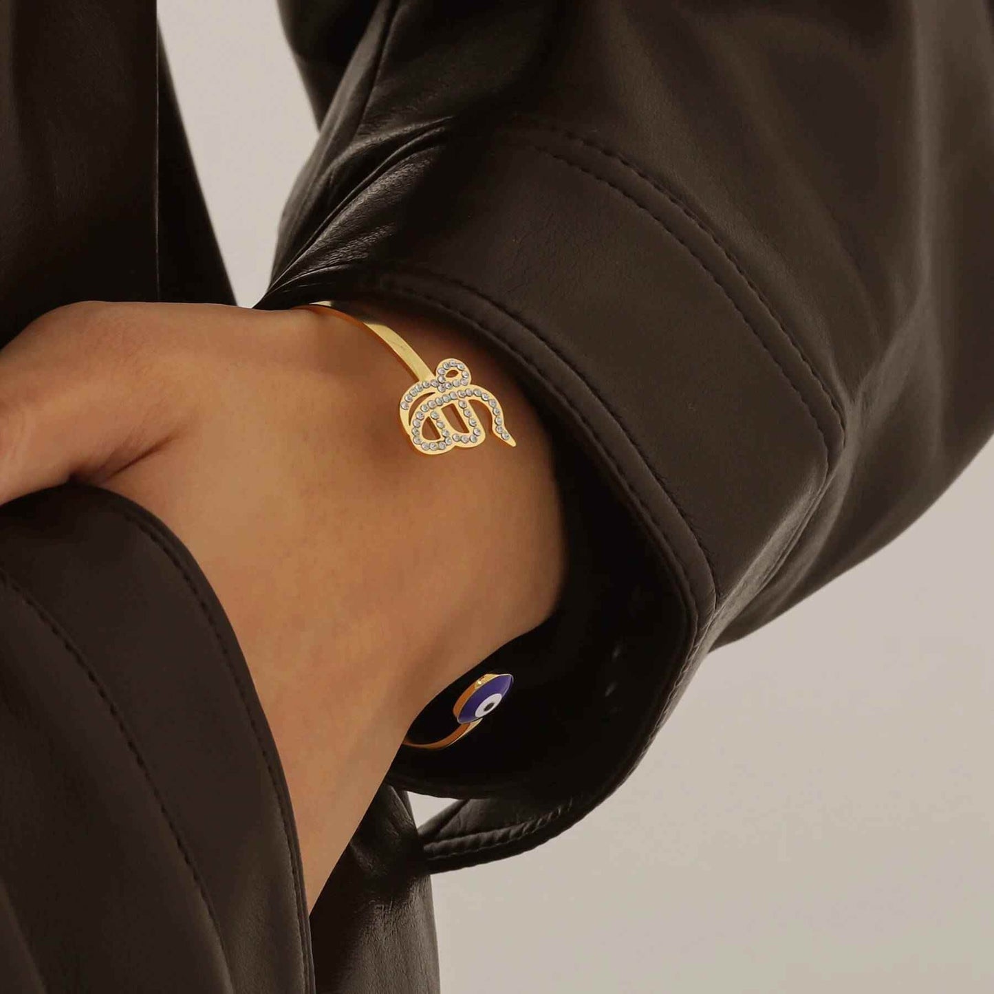 Ek Onkar Evil Eye Cuff Bracelet - RIYOVA Jewelry