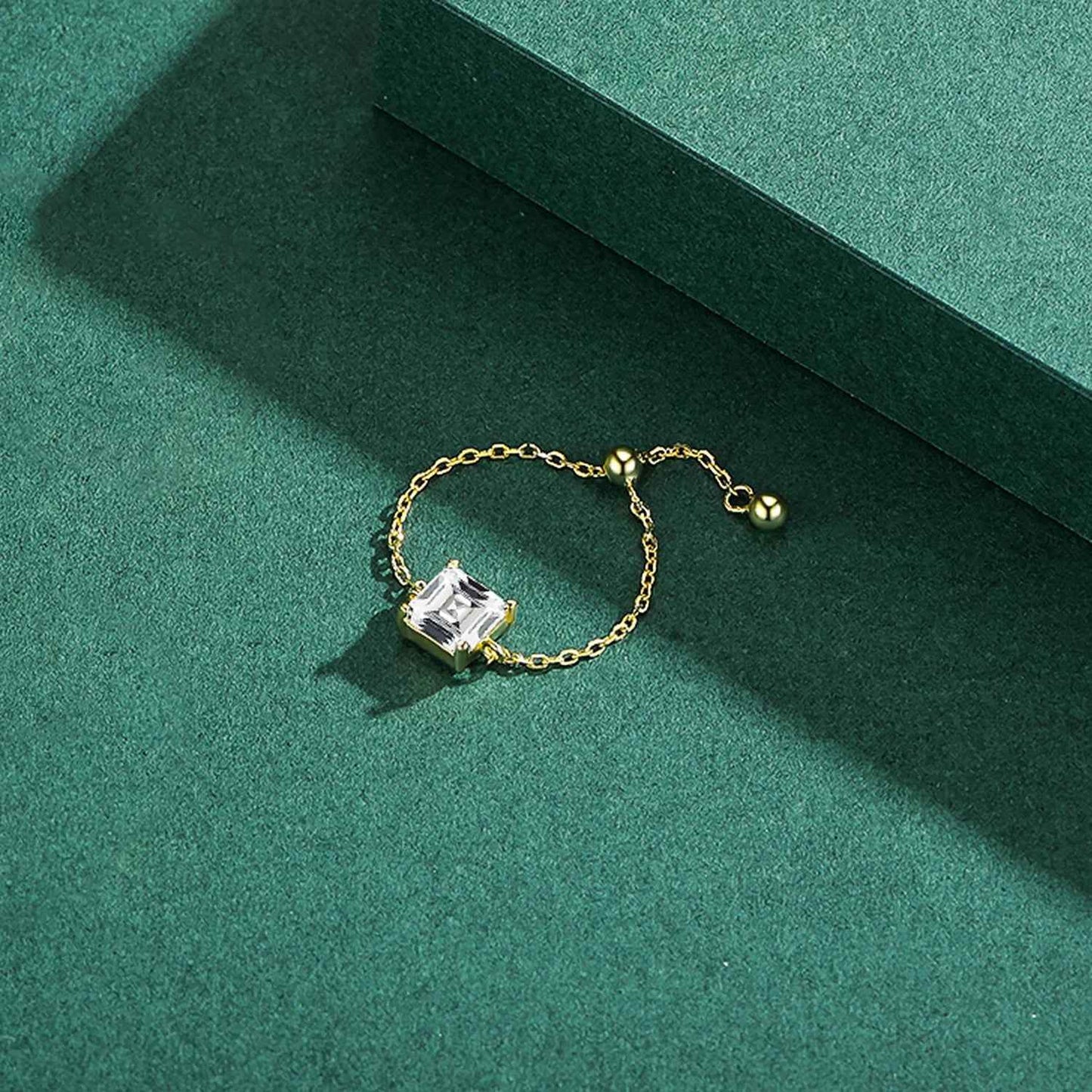 Vera Square Chain Ring - RIYOVA Jewelry