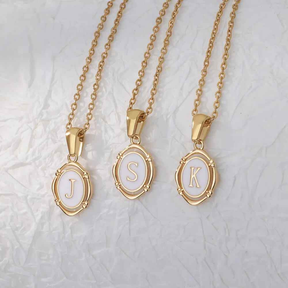 Emma Initial Pendant Necklace - RIYOVA Jewelry