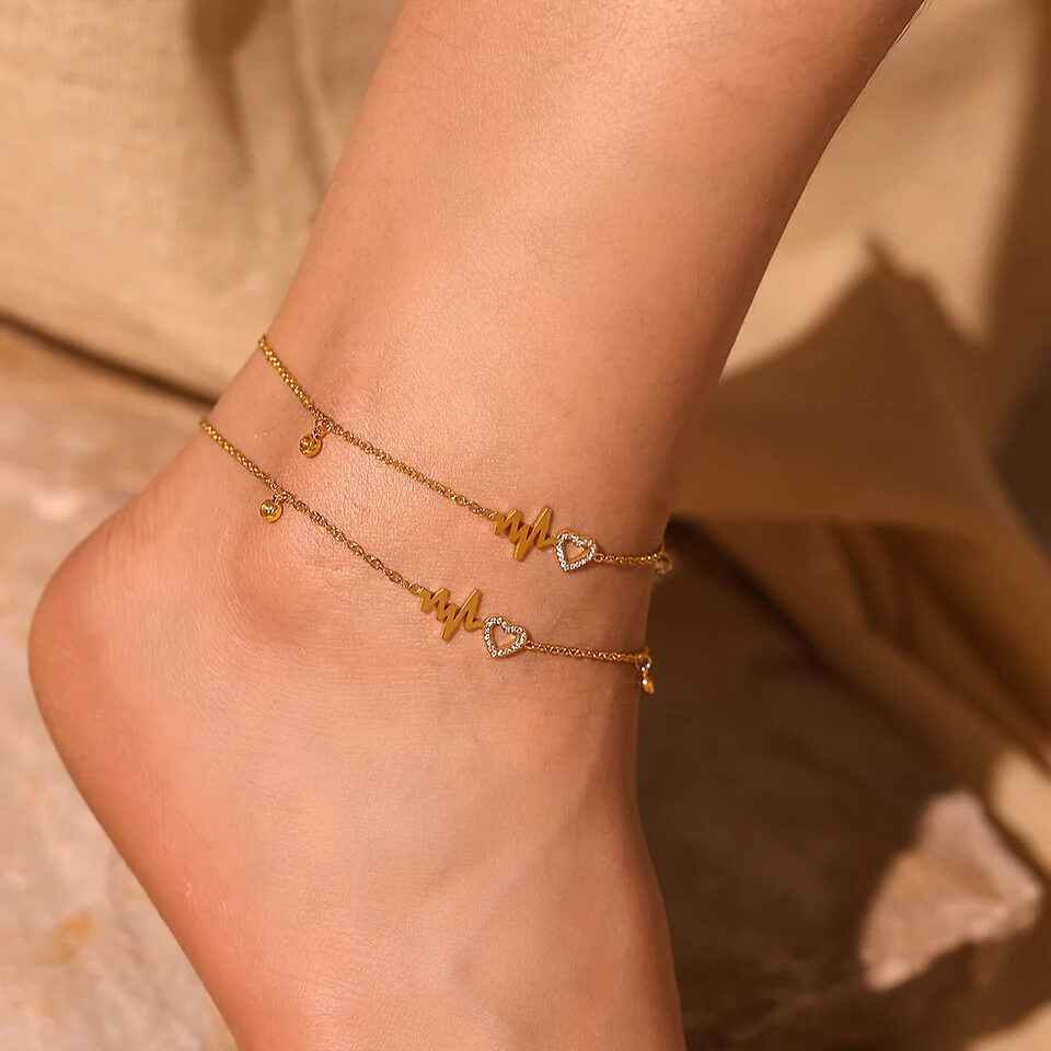 Amora Heart Anklets - RIYOVA Jewelry