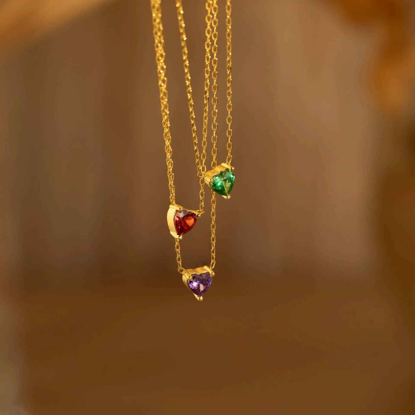 Birthstone Heart Necklace