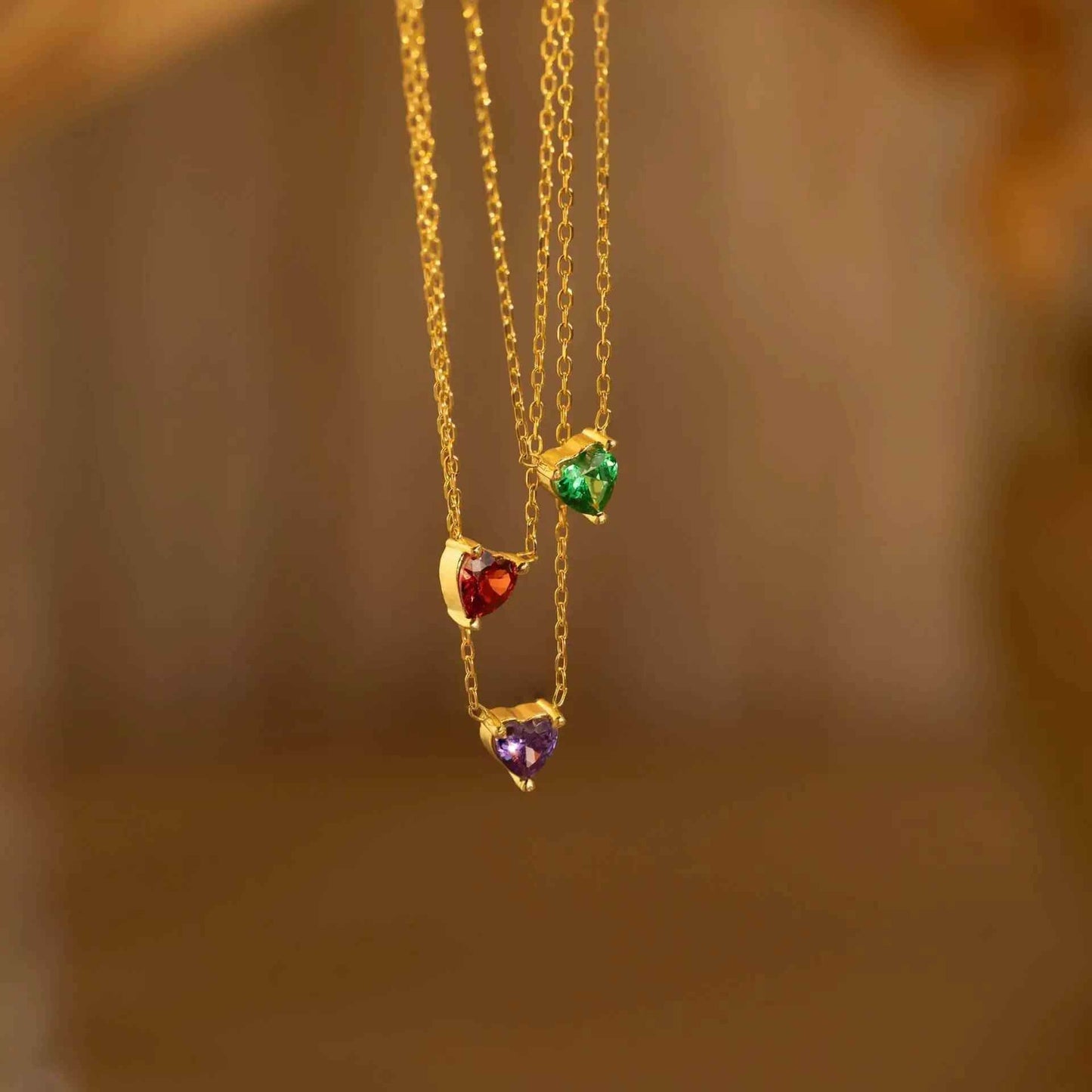 Birthstone Heart Necklace - RIYOVA Jewelry