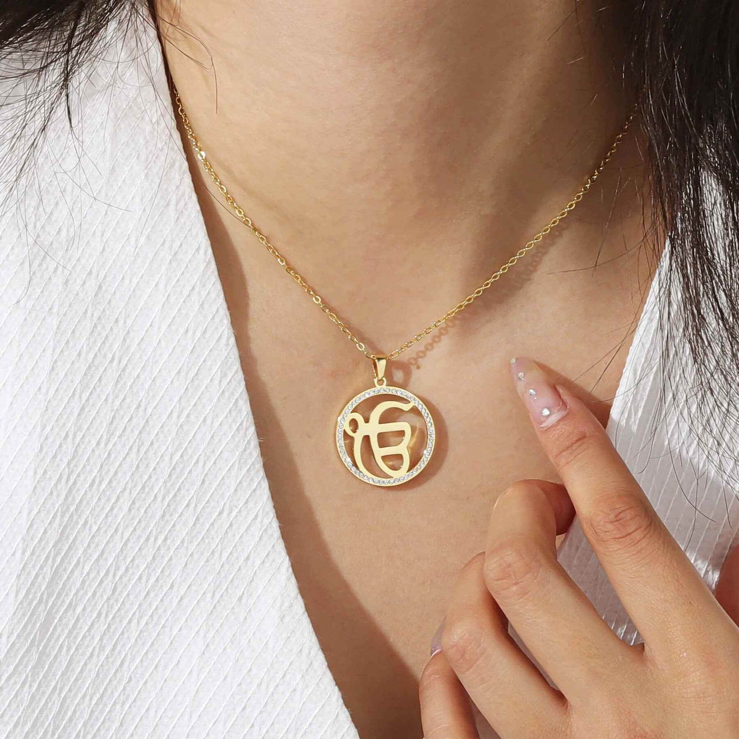 Onkar Radiance Zirconia Necklace - RIYOVA Jewelry