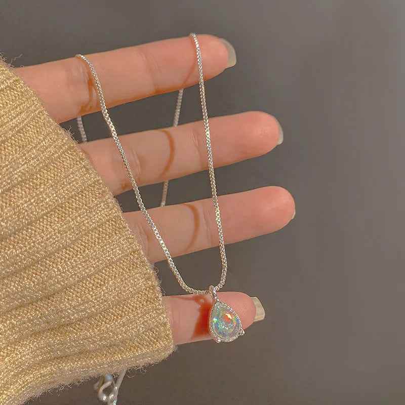Tear Drop Zircon Necklace - RIYOVA Jewelry