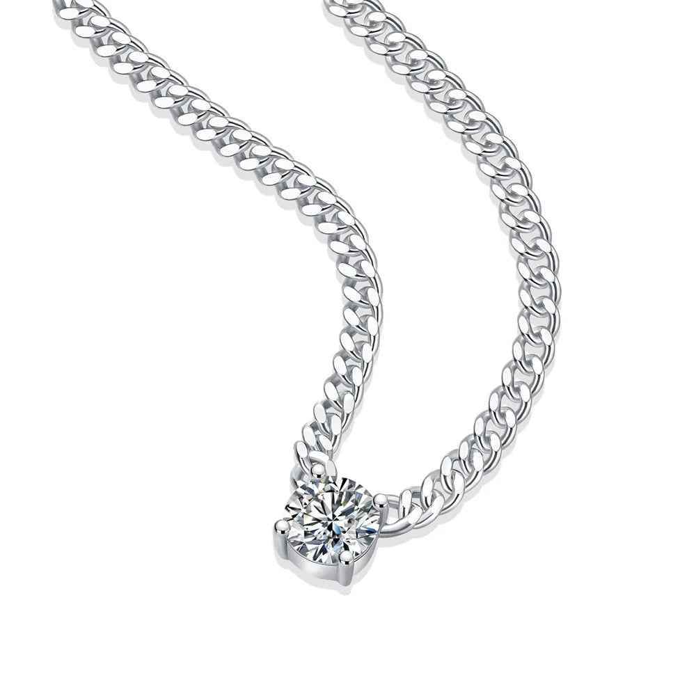 Flora Moissanite Cuban Necklace - RIYOVA Jewelry