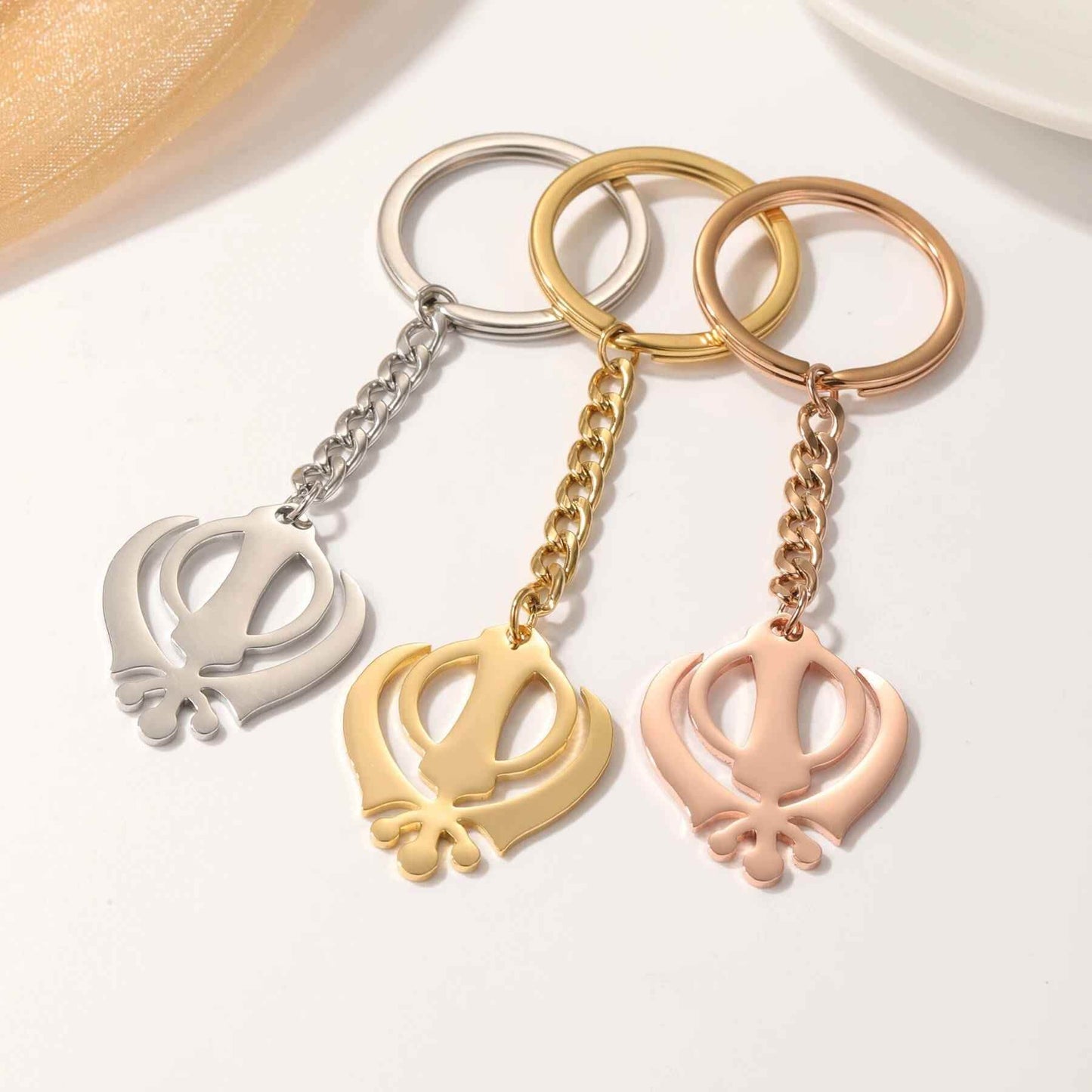 Khanda Sikh Keychain - RIYOVA Jewelry