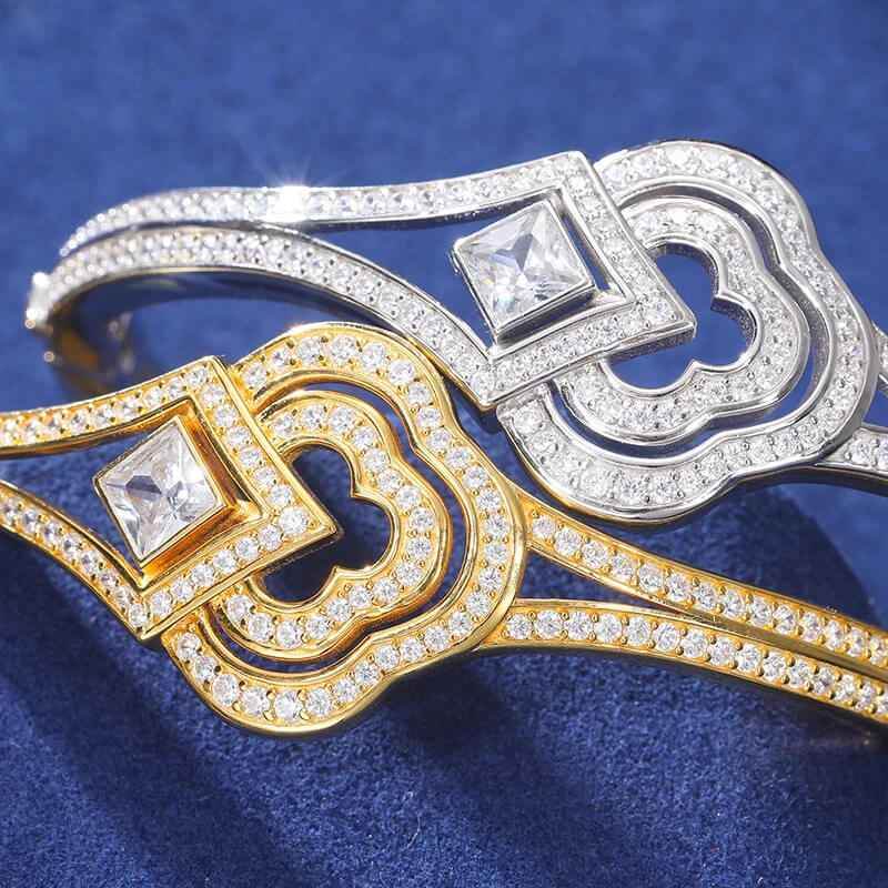 925 Iced Out Clover Bracelet - RIYOVA Jewelry