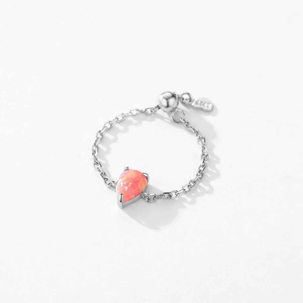 Stellar Drop Opal Chain Ring - RIYOVA Jewelry