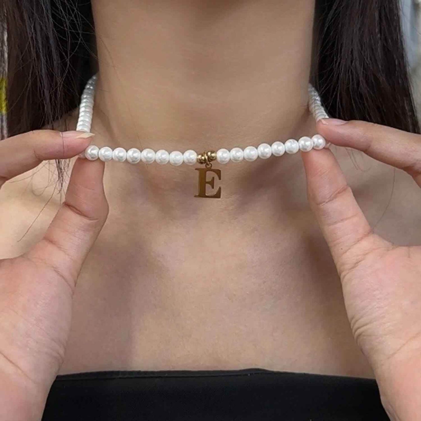 Personalized RIYOVA Initial Pearl Necklace - RIYOVA Jewelry