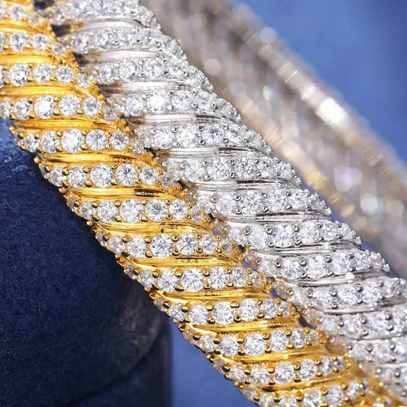 925 Iced Out Twist Bracelet - RIYOVA Jewelry