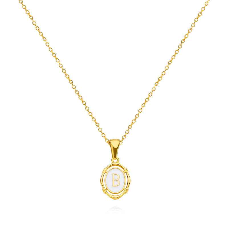 Emma Initial Pendant Necklace 18k Gold Plated B