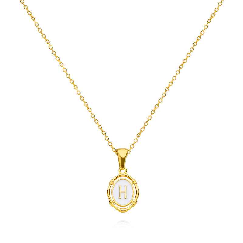Emma Initial Pendant Necklace 18k Gold Plated H