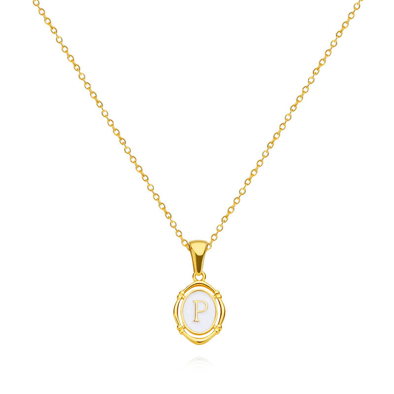 Emma Initial Pendant Necklace 18k Gold Plated P