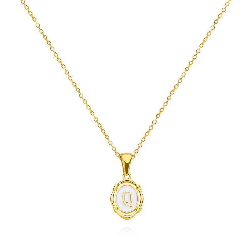Emma Initial Pendant Necklace - RIYOVA Jewelry