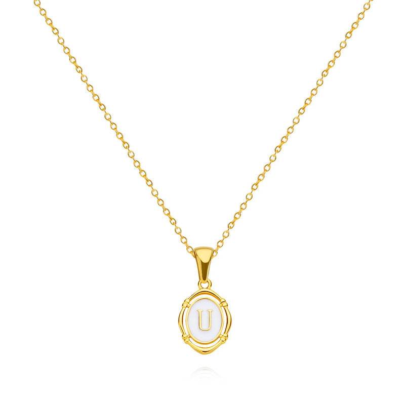 Emma Initial Pendant Necklace - RIYOVA Jewelry