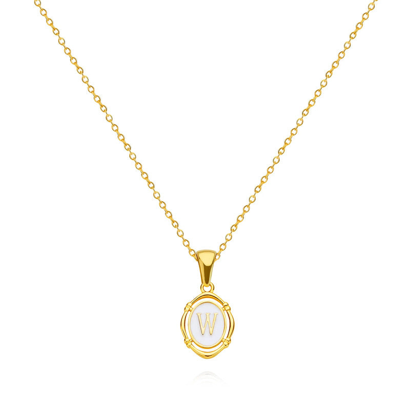 Emma Initial Pendant Necklace 18k Gold Plated W