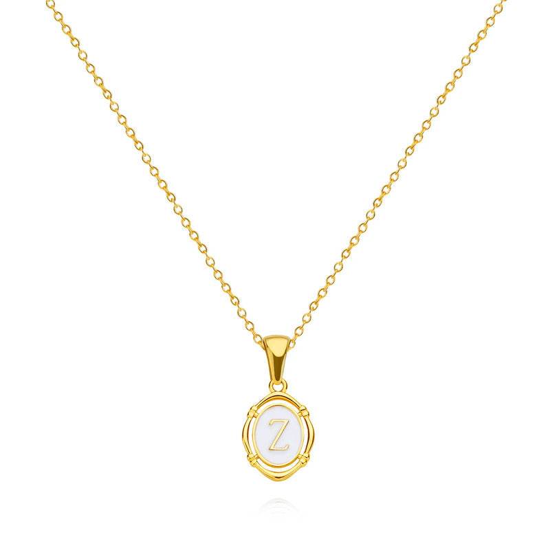 Emma Initial Pendant Necklace - RIYOVA Jewelry