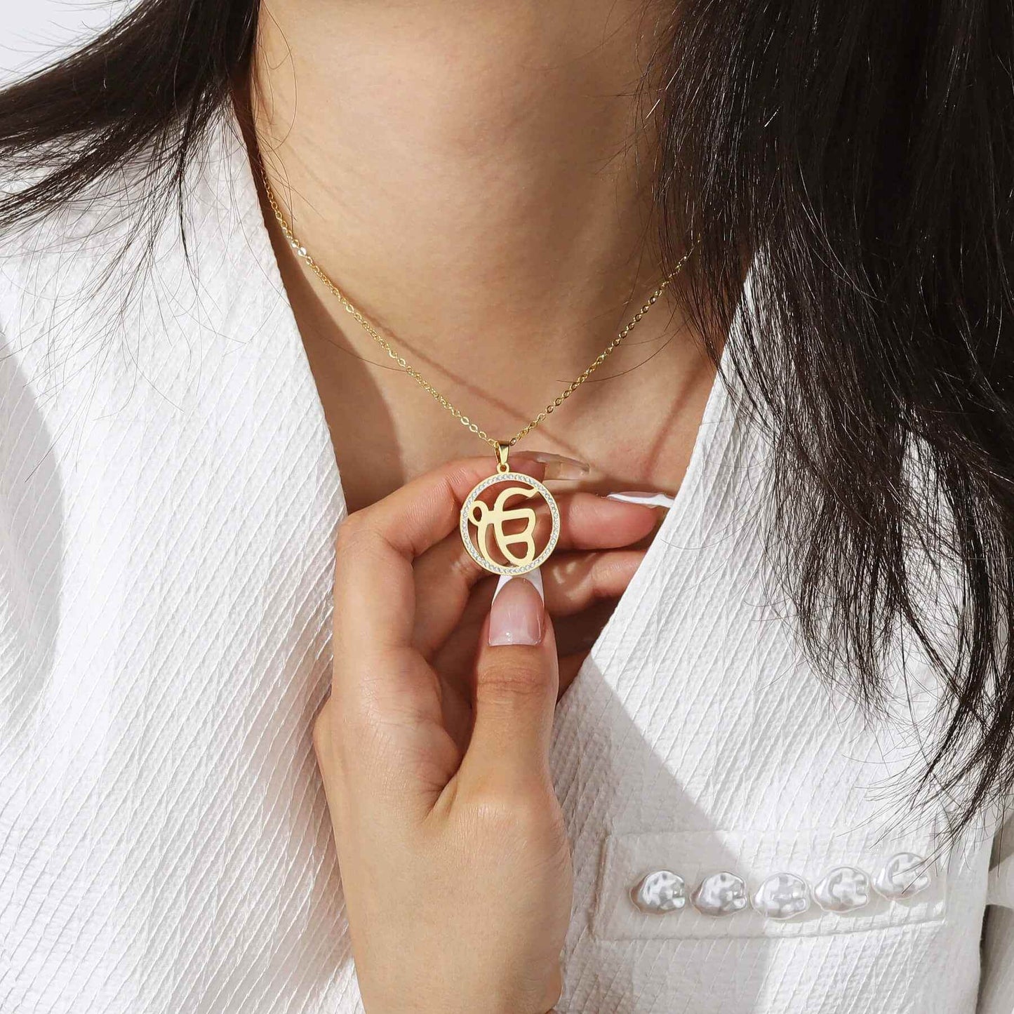 Onkar Radiance Zirconia Necklace - RIYOVA Jewelry