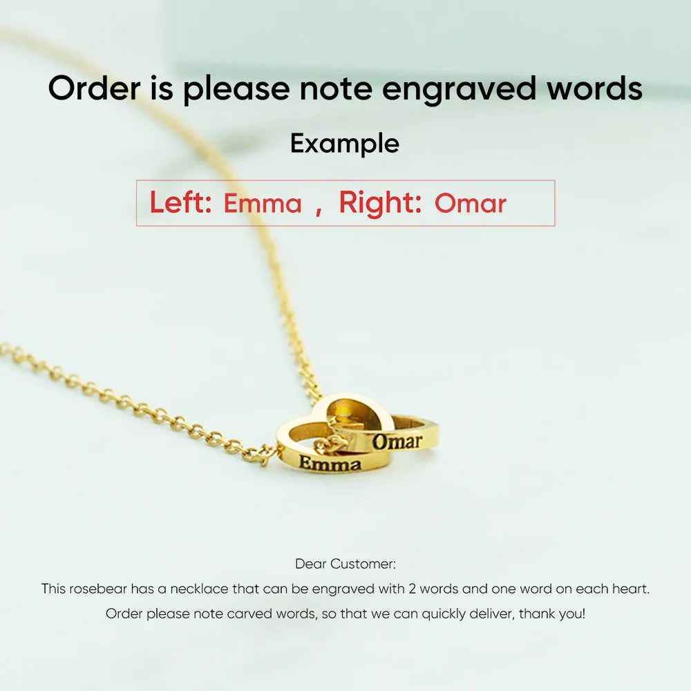 Eternal Rose Bear Gift Box - Engraved Necklace & Real Rose - RIYOVA Jewelry