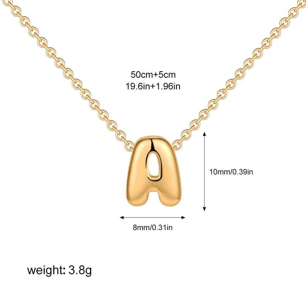 Dainty Mini Bubble Letter Necklace