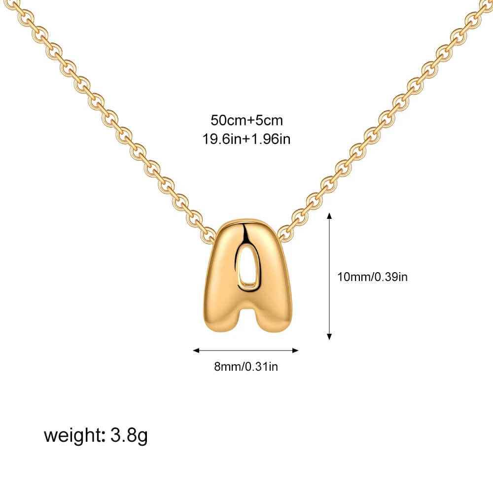 Dainty Mini Bubble Letter Necklace - RIYOVA Jewelry