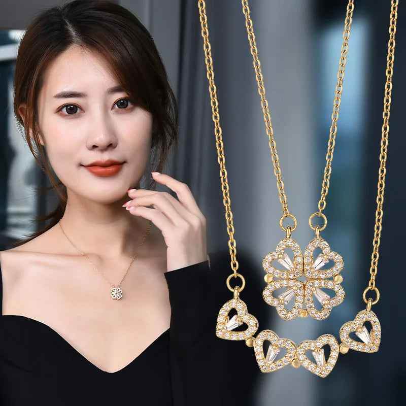 RIYOVA Eternal Rose Box with leaf Grass Heart Necklace - RIYOVA Jewelry