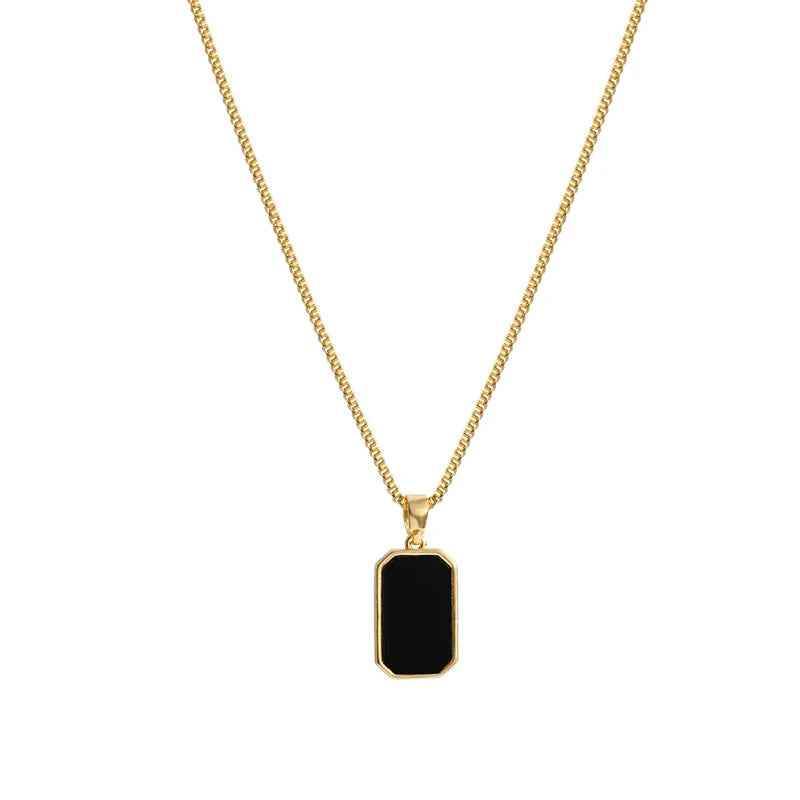 Korean Black Epoxy Pendant Necklace - RIYOVA Jewelry