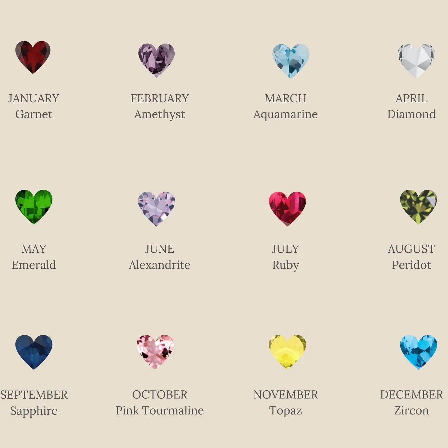 Birthstone Heart Necklace - RIYOVA Jewelry