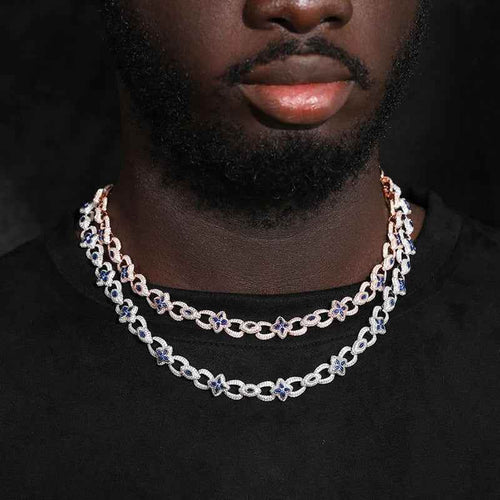 925 Iced Out Flower Eye Cuban Link Necklace – CZ Edition - RIYOVA Jewelry