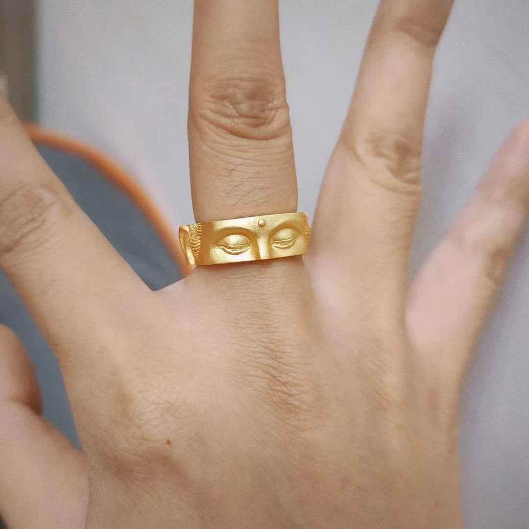 Buddha Serenity Face Ring - RIYOVA Jewelry
