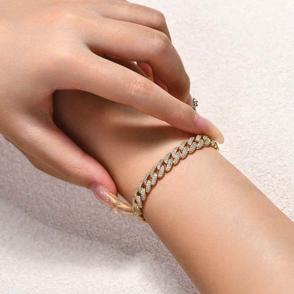 Monika Moissanite Cuba Bracelet - RIYOVA Jewelry