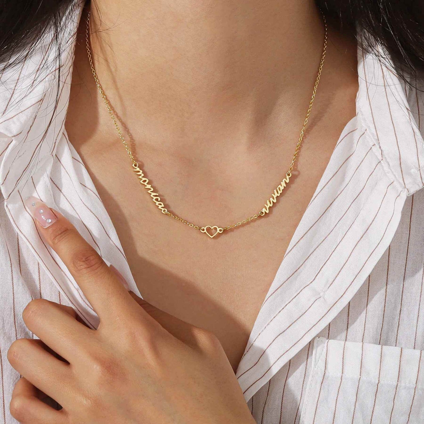 Custom Love Double Name Necklace - RIYOVA Jewelry