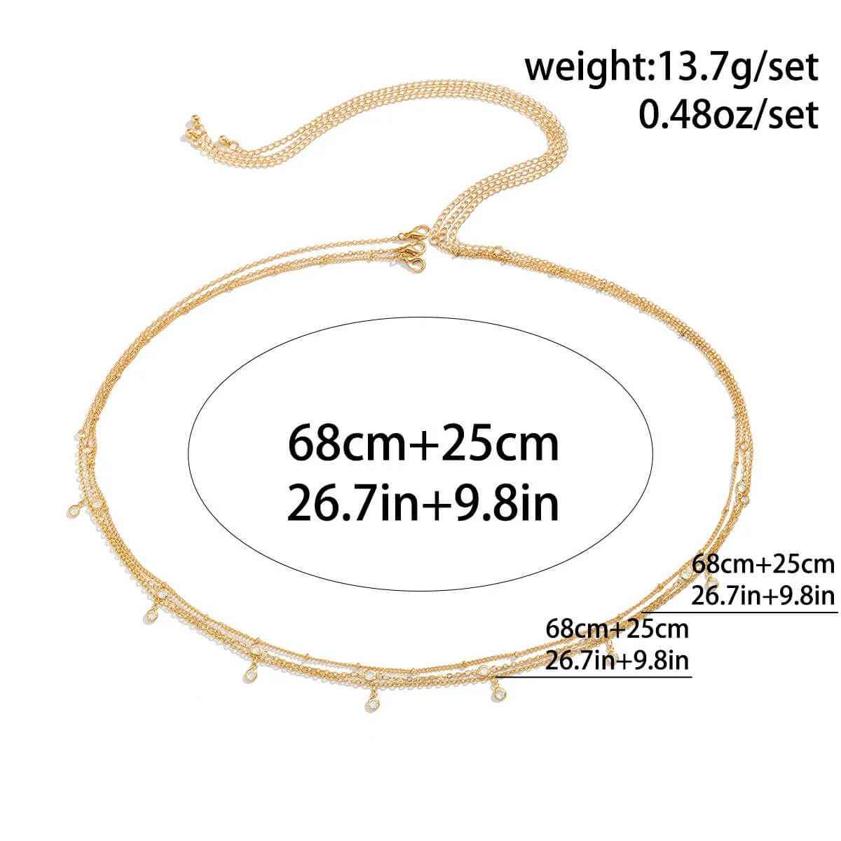 Prism Waist Body Chain - RIYOVA Jewelry