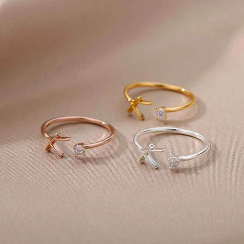 Carta A-Z Initial Rings - RIYOVA Jewelry