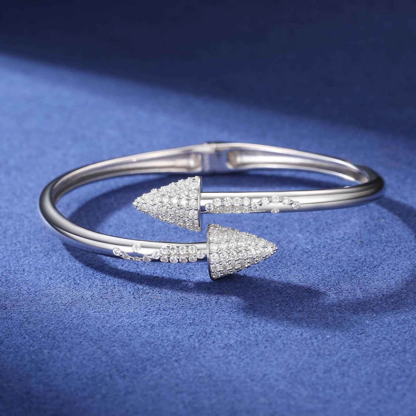 925 Iced Out Arrow Cuff Bracelet - RIYOVA Jewelry