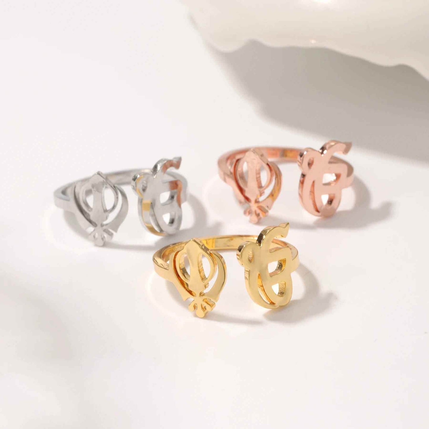 Ek Onkar Khanda Unity Ring - RIYOVA Jewelry