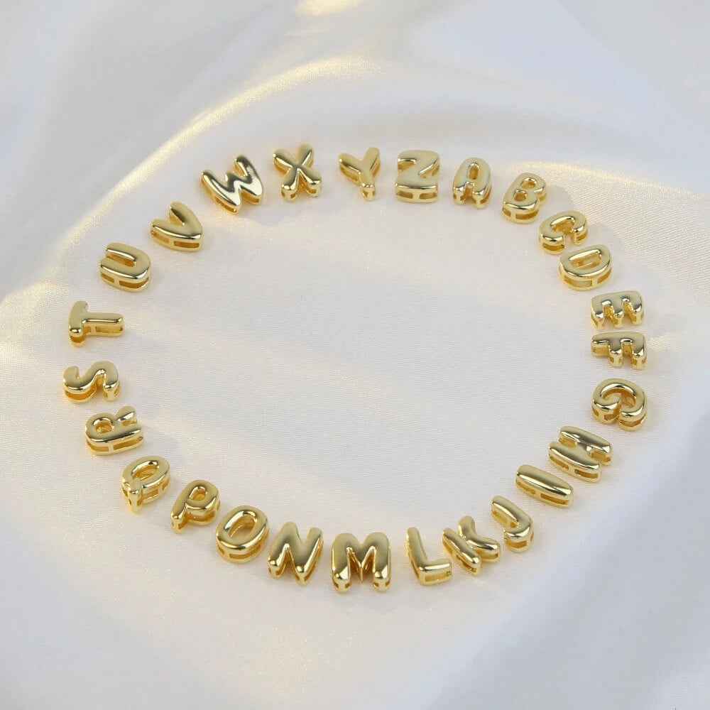 Dainty Mini Bubble Letter Necklace