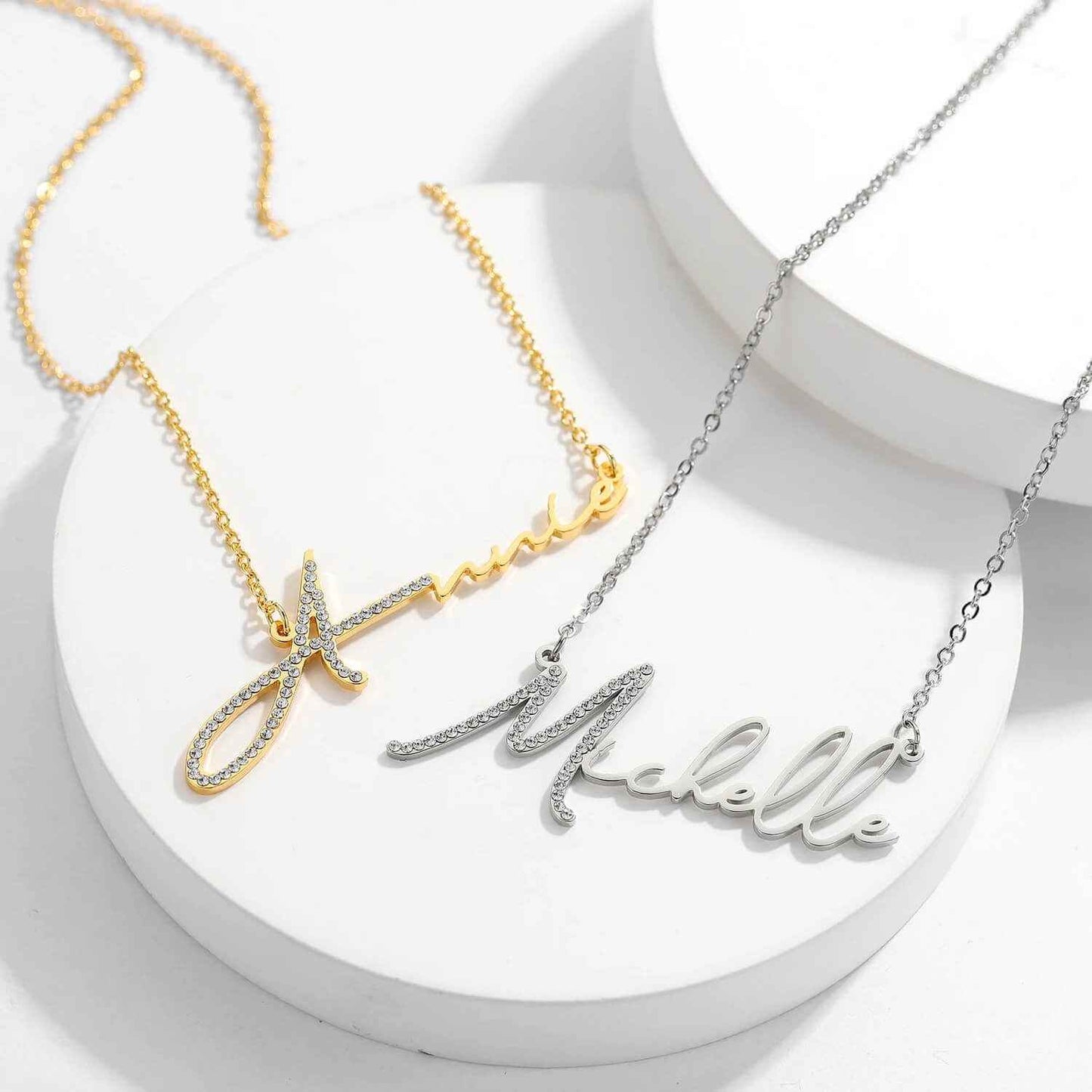 Dainty Signature Name Necklace - RIYOVA Jewelry