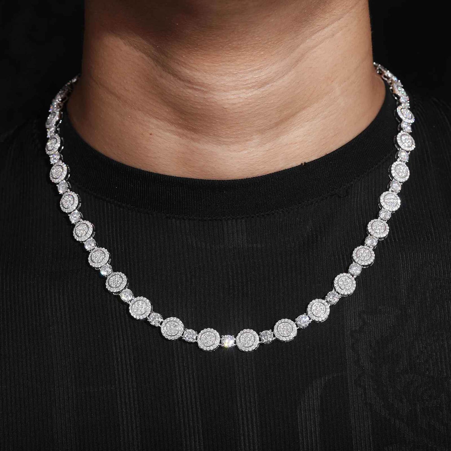 925 Iced Out Round Tennis Chain – CZ Edition - RIYOVA Jewelry