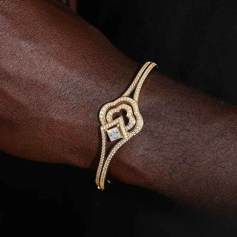 925 Iced Out Clover Bracelet - RIYOVA Jewelry