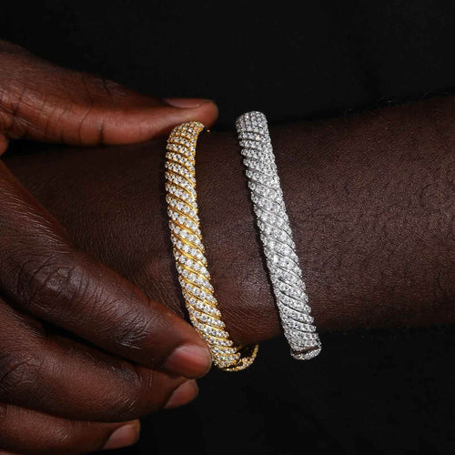 925 Iced Out Twist Bracelet - RIYOVA Jewelry