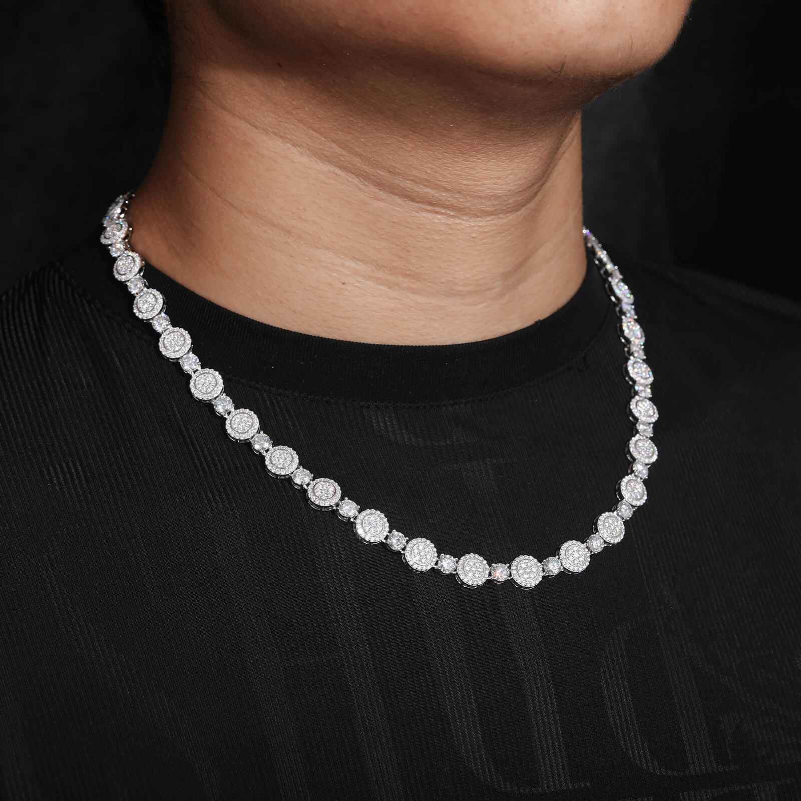 925 Iced Out Round Tennis Chain – CZ Edition - RIYOVA Jewelry