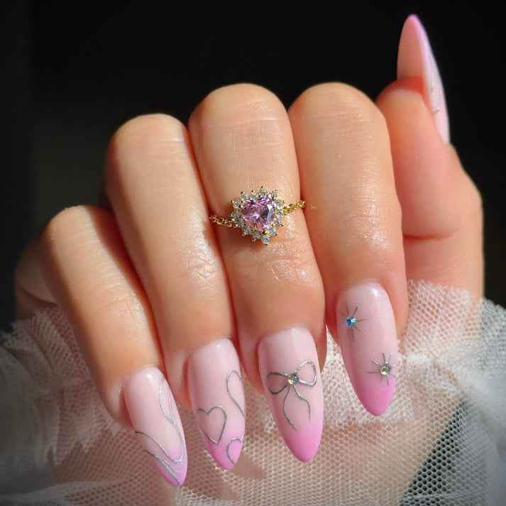 Queen of Hearts Chain Ring - RIYOVA Jewelry