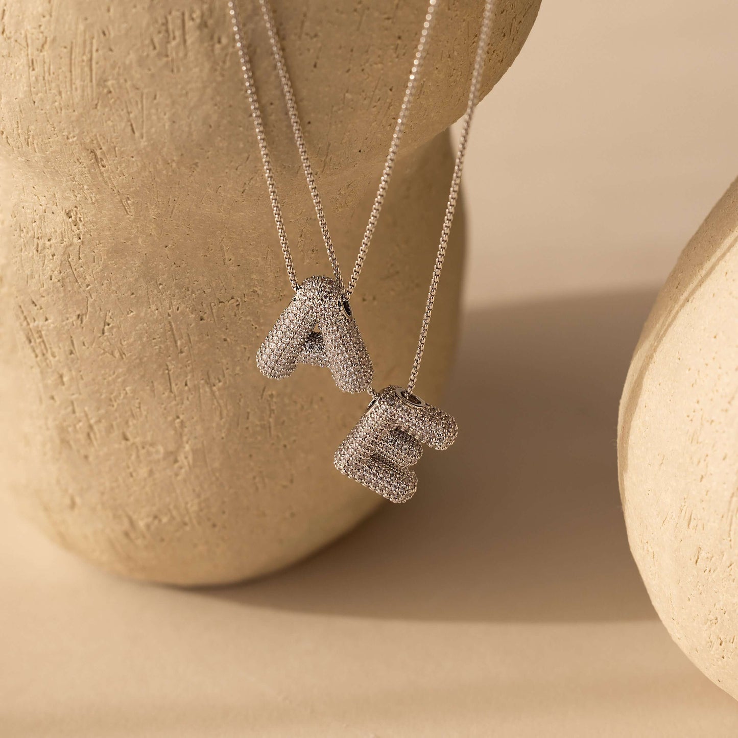 Infinity Puff Letter Necklace