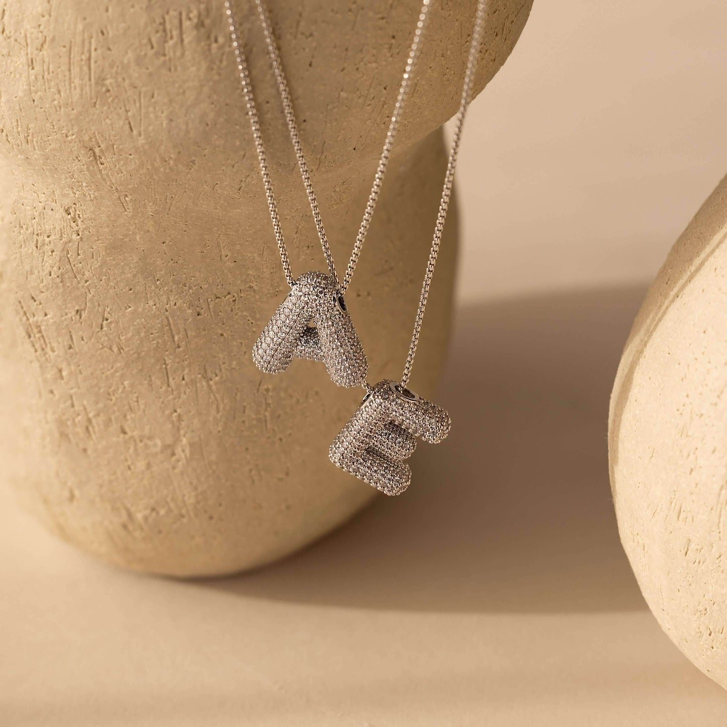 Infinity Puff Letter Necklace - RIYOVA Jewelry