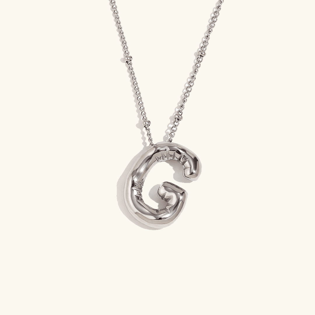 Balloon Initial Pendant Necklace - RIYOVA Jewelry