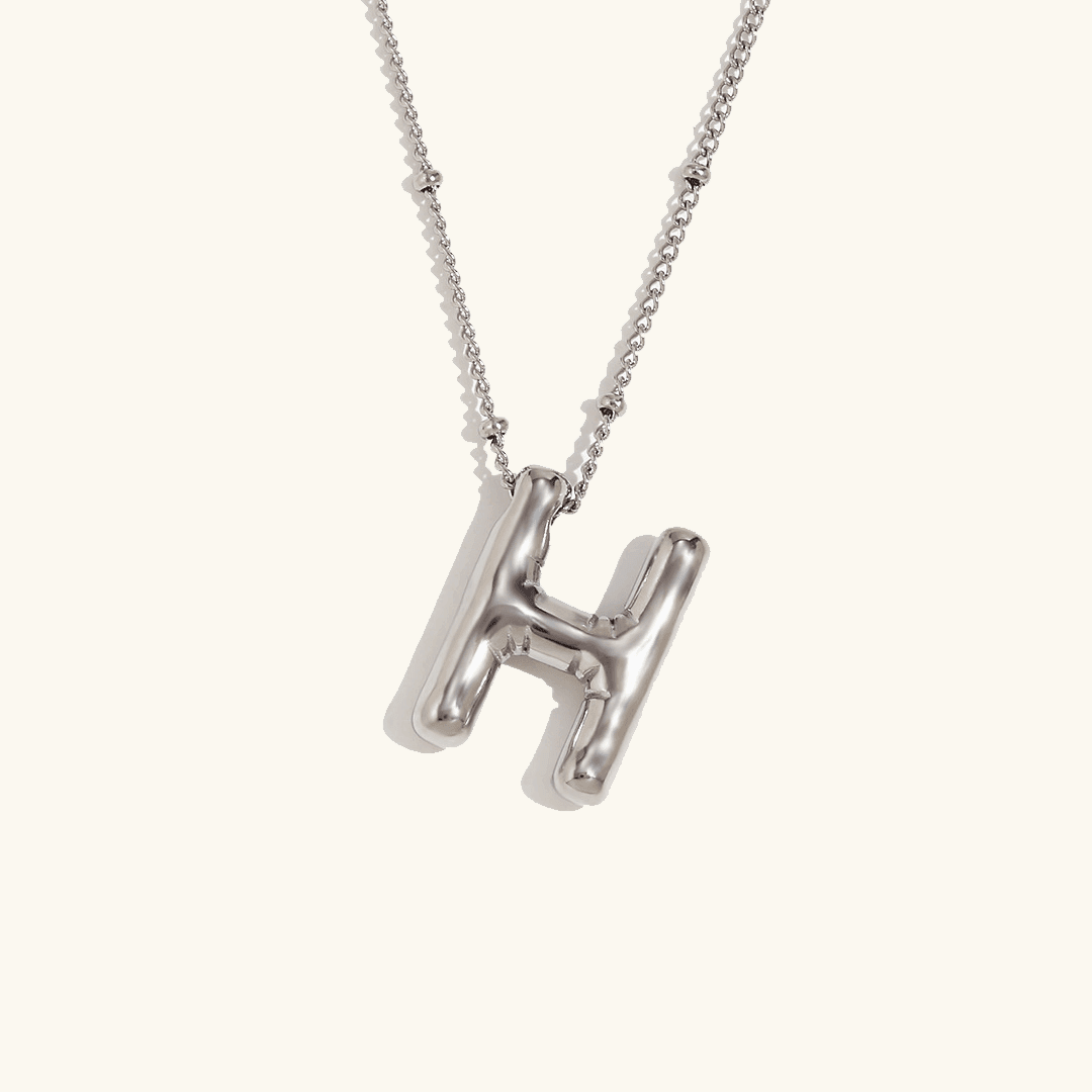 Balloon Initial Pendant Necklace - RIYOVA Jewelry
